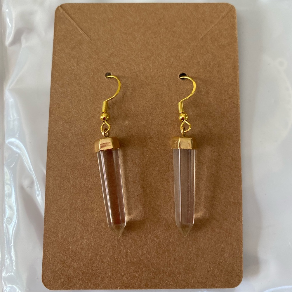 Vintage 80’s glass crystal dangle earrings